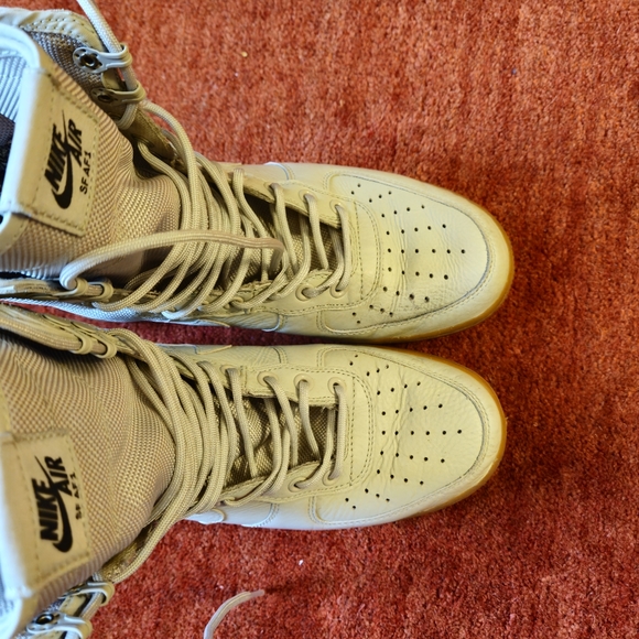 Nike SF Air Force 1 High Light Bone Gum Button Sneakers Shoes Women's Size 9.5 - Picture 10 of 12